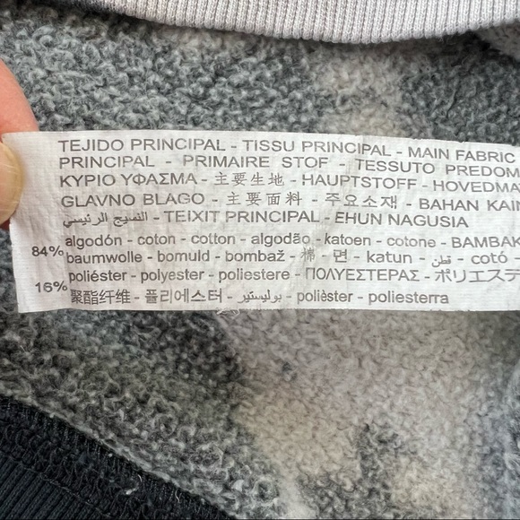 Zara Black Gray Abstract Print Sweatshirt Sz M - Picture 8 of 8